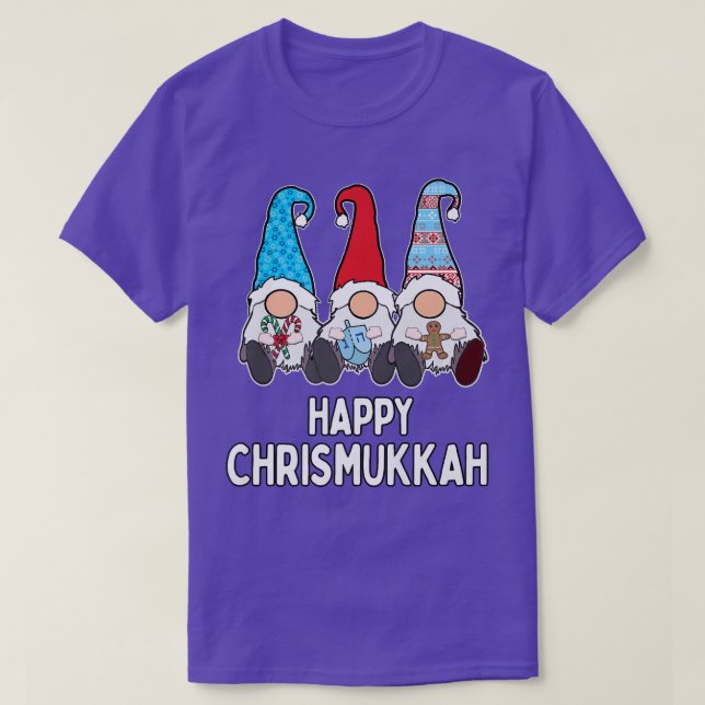 Camiseta Feliz Natal de Chrismukkah e Gnomos de Chrismukkah (Frente do Design)