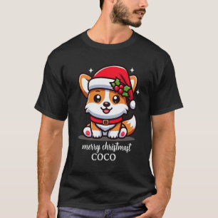 Camiseta Feliz Natal de corgi