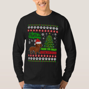 Camiseta Feliz Natal De Dachshund Dog Ugly Sweater