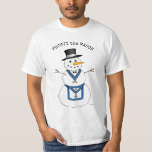 Camiseta Feliz Natal de Feriado Masônico Snowman