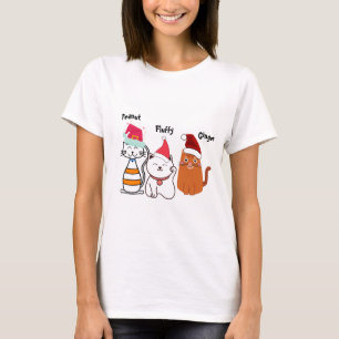 Camiseta Feliz Natal de Gatinho Personalizado