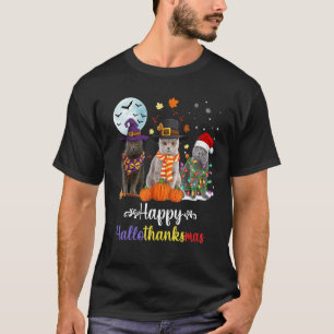 Camiseta Feliz Natal de Gato de Shorthair 1