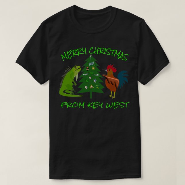 Camiseta Feliz Natal de Key West (Frente do Design)