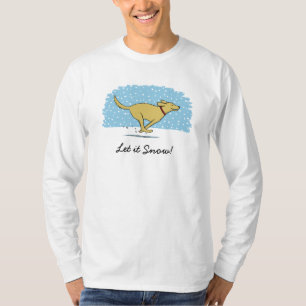 Camiseta Feliz Natal de Neve de Inverno do Cão - Deixe Neva