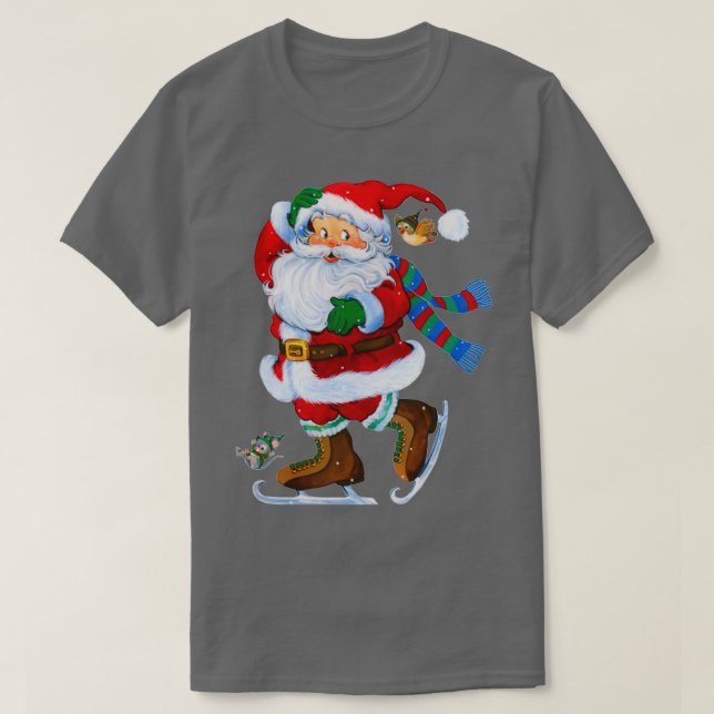 Camiseta Feliz Natal de Pé de Gelo Santa Claus (Frente do Design)