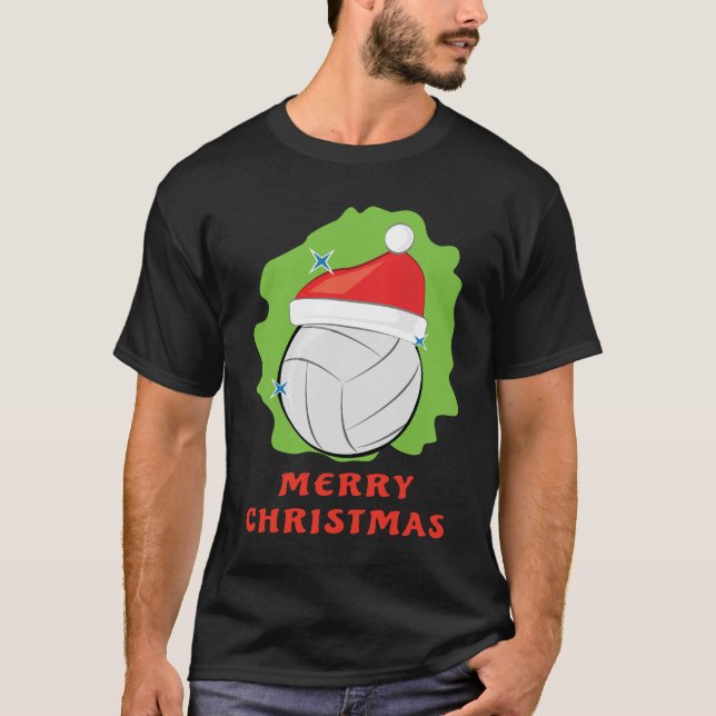 Camiseta Feliz Natal de Volei - Divertido (Frente)