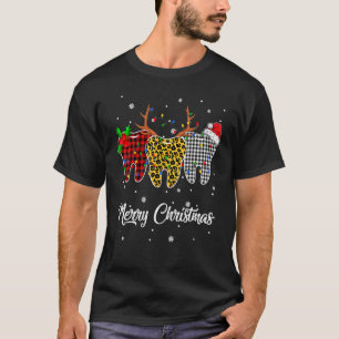 Camiseta Feliz Natal Dente Fantasia Assistente Dentário Xma