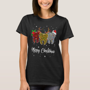 Camiseta Feliz Natal Dente Fantasia Assistente Dentário Xma