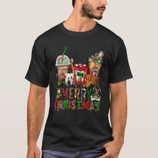 Camiseta Feliz Natal Dentista Café Xmas Dental Sq