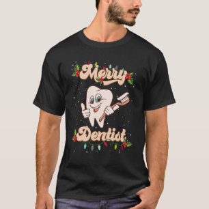 Camiseta Feliz Natal Dentista Dente Santa Hat Leopard Pl