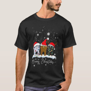 Camiseta Feliz Natal Dentista Dentes Santa Hat Xadrez Dent