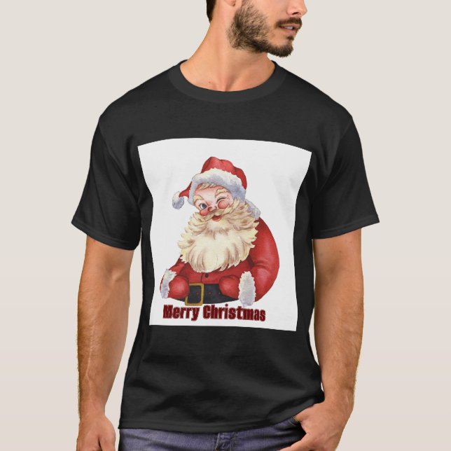 Camiseta Feliz Natal Deseja a Paz Básica Impressa Escura (Frente)
