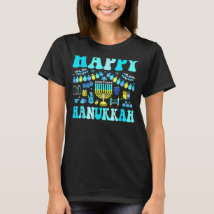 Camiseta Feliz Natal Desorto Menorah Dreidel Bo