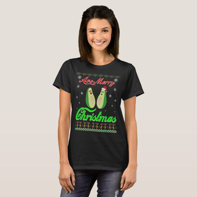 Camiseta Feliz Natal do abacate (Frente Completa)