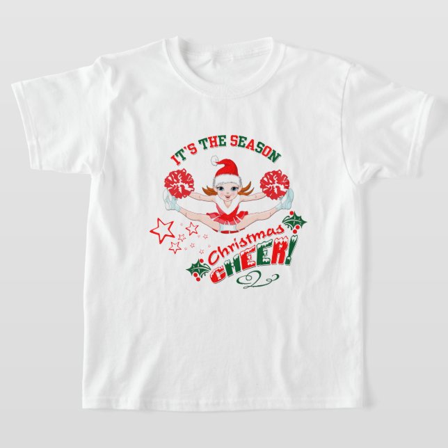 Camiseta Feliz Natal do cheerleader (Postura )