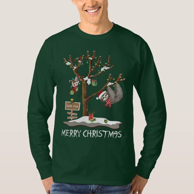 Camiseta FELIZ NATAL do feriado dos homens de PÓLO da (Frente)