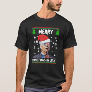 Camiseta Feliz Natal Do Funny Joe Biden Em Julho, Bandeira