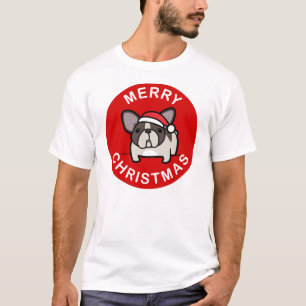 Camiseta Feliz Natal do papai noel Pied rajado - vermelho