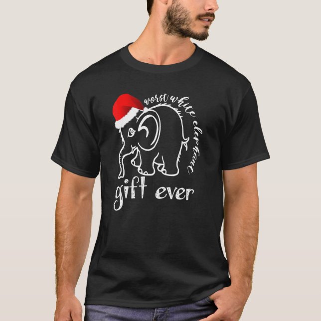 Camiseta Feliz Natal do Pior Elefante Branco do Natal (Frente)