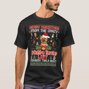Camiseta Feliz Natal Do Yorkshire Terrier Dog Lad