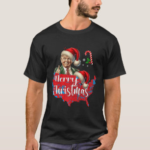 Camiseta Feliz Natal Donald Trump Red Coverdose Mapa Xmas