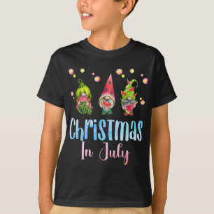 Camiseta Feliz Natal dos Gnomos em julho, melancia Christma