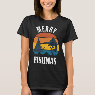 Camiseta Feliz Natal dos Peixes Humorístico Pescador Natal