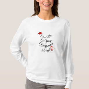 Camiseta Feliz Natal e alegria! Férias Festivas