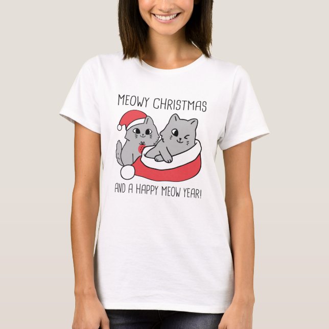 Camiseta Feliz Natal E Feliz Ano De Meia (Frente)