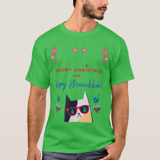 Camiseta Feliz Natal e Feliz Pão de Gato do Meowikkah