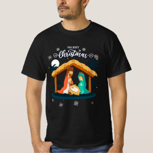 Camiseta Feliz Natal E Natividade Cena Cristã Fé