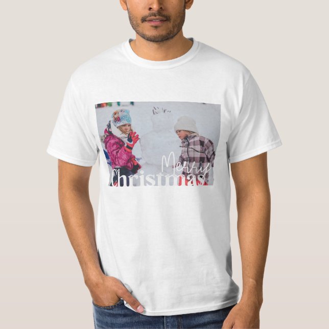 Camiseta Feliz Natal e sua foto (Frente)