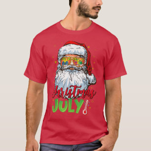 Camiseta Feliz Natal em julho Papais noeis Óculos escuros V