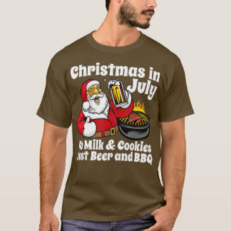 Camiseta Feliz Natal Em Julho Sem Cookies Apenas Cerveja E 
