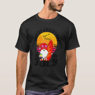 Camiseta Feliz Natal Em Julho, Surfando Papai Noel