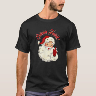 Camiseta Feliz Natal em romeno e Papais noeis Vintage Clau