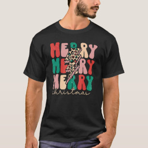 Camiseta Feliz Natal empilhado Design de Natal
