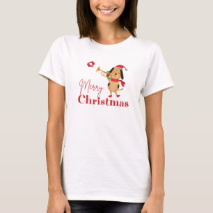 Camiseta Feliz Natal, engraçado cão T-Shirt