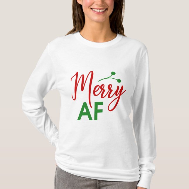 Camiseta Feliz Natal Engraçado Como o D*** (Frente)