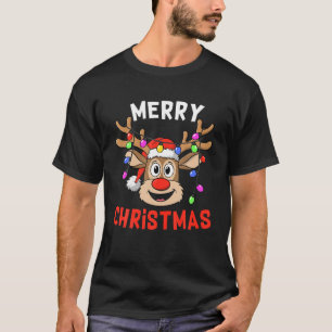 Camiseta Feliz Natal Engraçado, Engraçado Reindeer Gift Gar