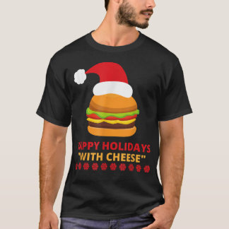 Camiseta Feliz Natal Engraçado Família Cheeseburger Matando