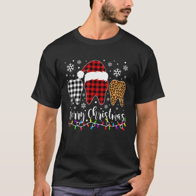 Camiseta Feliz Natal Engraçado Natal Dental (Frente)