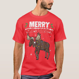 Camiseta Feliz Natal Engraçado Papais noeis de alce de Nata