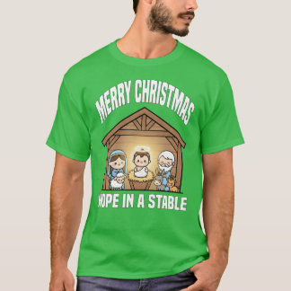 Camiseta FELIZ NATAL ESPERANÇA EM UM ESTÁVEL Ba menino