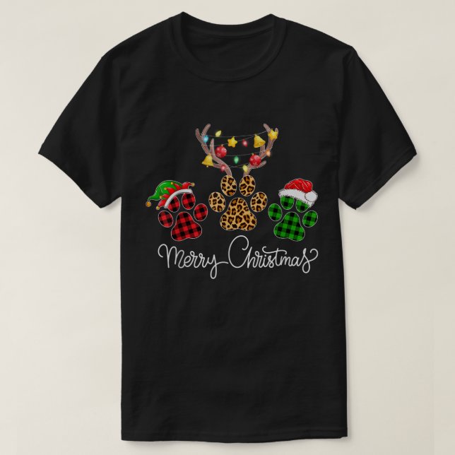 Camiseta Feliz Natal Estampa de Patas Design (Frente do Design)