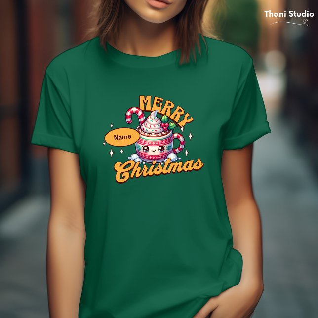 Camiseta Feliz Natal Família de Mug de Chocolate Quente Bon (Criador carregado)