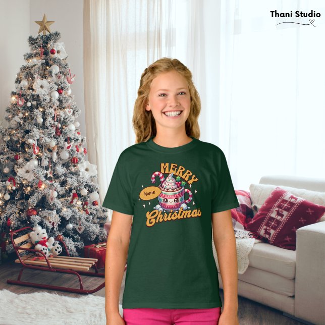 Camiseta Feliz Natal Família de Mug de Chocolate Quente Bon (Criador carregado)
