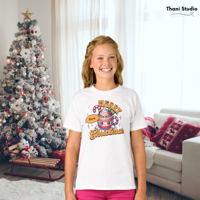Camiseta Feliz Natal Família de Mug de Chocolate Quente Bon (Criador carregado)