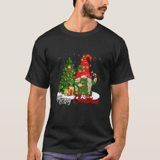 Camiseta Feliz Natal Família Gnome Natal para Mulheres
