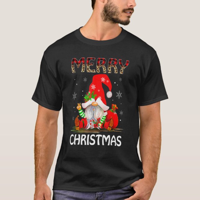 Camiseta Feliz Natal Família Gnomo Xmas Meninas Garotas (Frente)